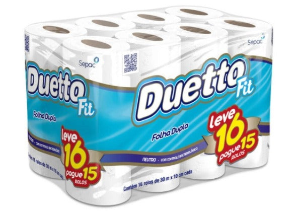 Papel Higiênico Duetto Leve 16 Pague 15 Rolos