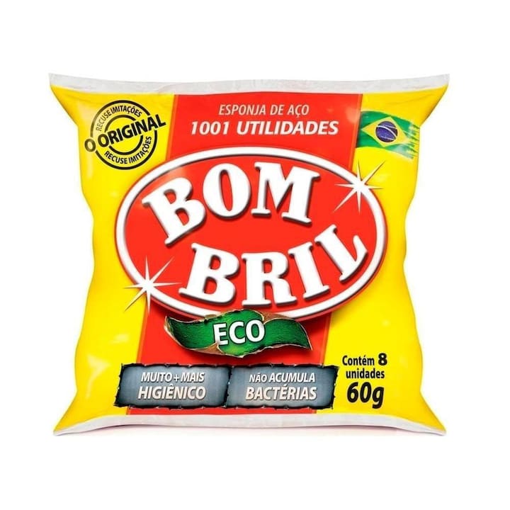 Lã de Aço Bombril 60g com 8 unidades